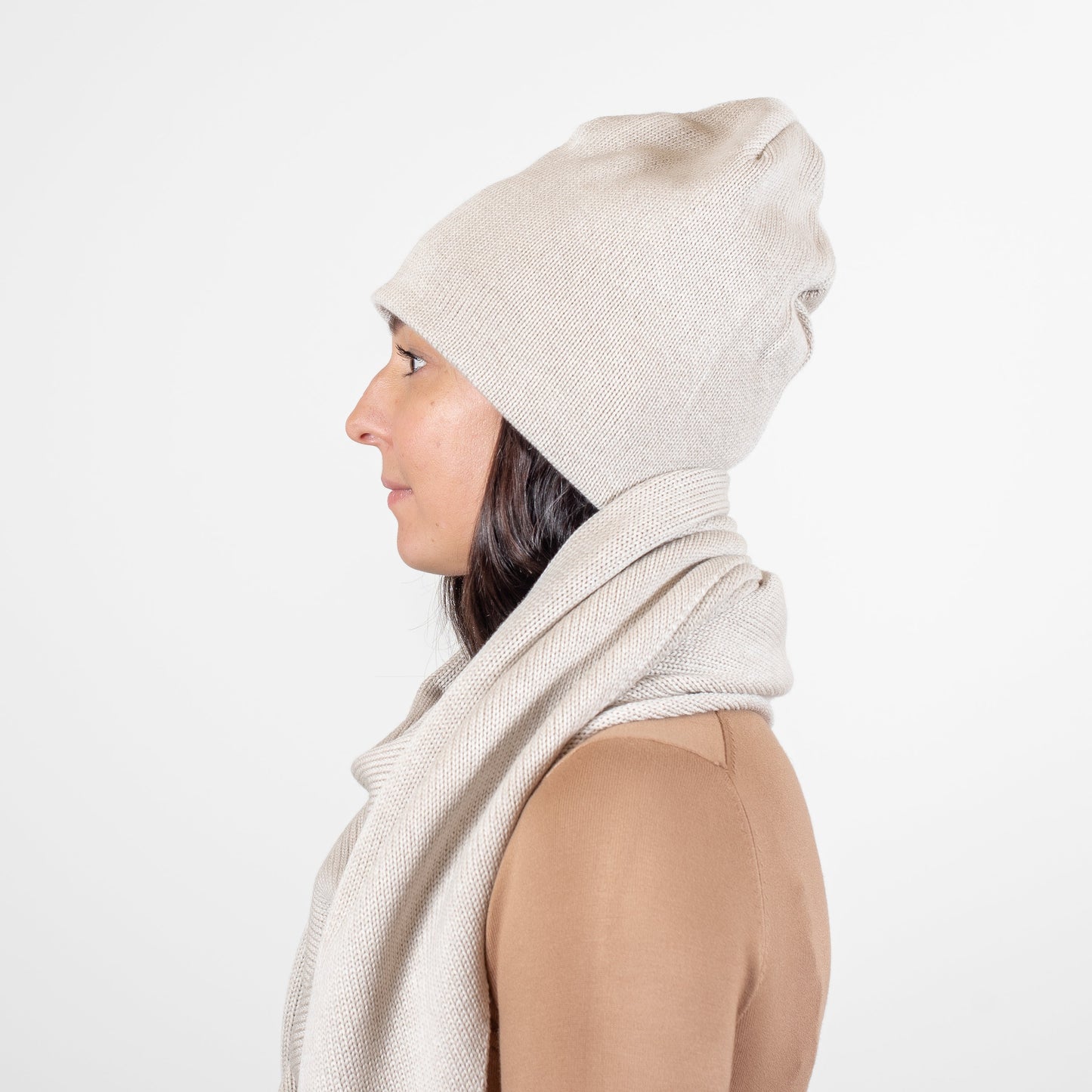 Merino wool hat UNI in sand